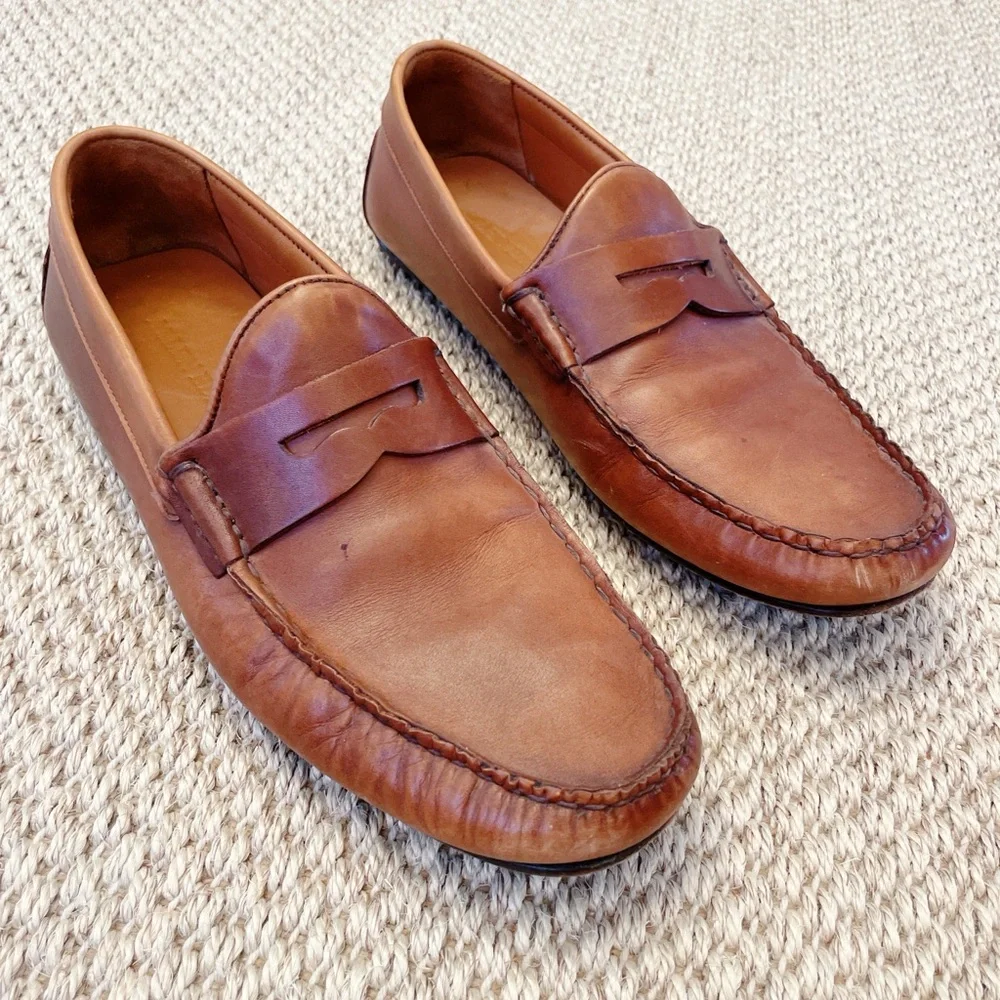 Allen Edmonds Super Sport Moc Toe Penny Loafer Datk Chili Leather Size 10.5 - Picture 2 of 11